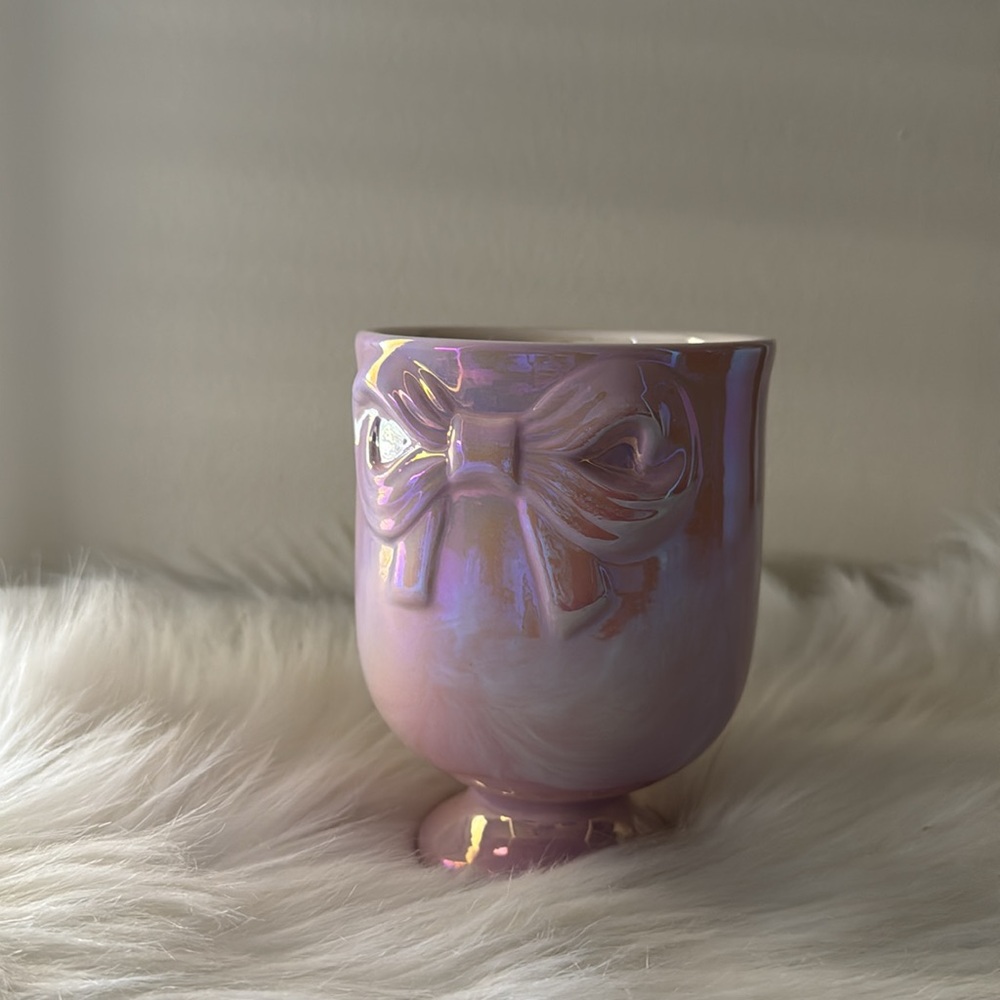 Target Bullseye Ceramic Purple Bow Makeup Brush Holder